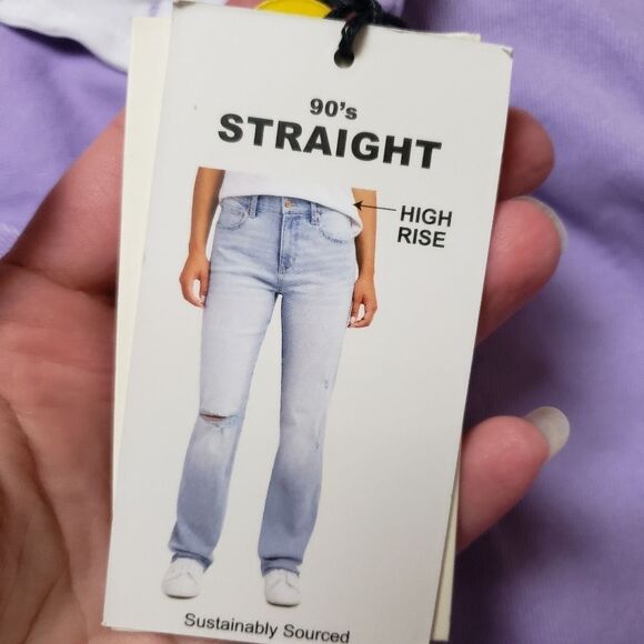 NWT Jordache Women's High Rise Straight Leg Purple / Mauve Wash Jeans, size 16 - Picture 3 of 15